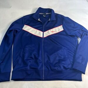 Nike Mens Vtg Royal Blue Full Zip Track Jacket Athletic Activewear Run Swoosh XL